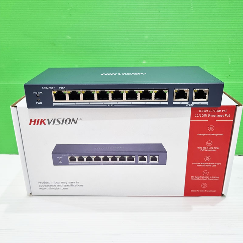 Hikvision 8 Port Fast Ethernet POE Switch DS 3e0310p Em Ok C