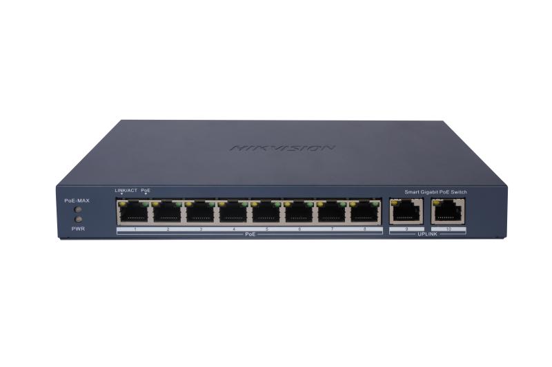 Switch 10 Ports 8 Poe Ports 1gb And 1 Uplink 1gb 110w From Hikvision